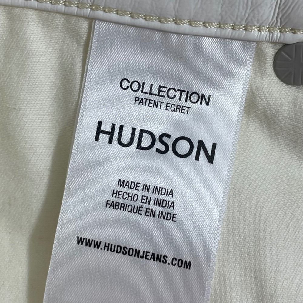 HUDSON Rosie High Rise Patent Egret Faux Leather Cropped Wide‎ Leg Pants Size 27 - Picture 10 of 13